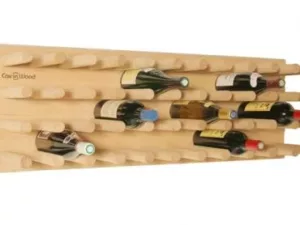 Porte-bouteilles mural Fakir Line en bois avec des bouteilles de vin