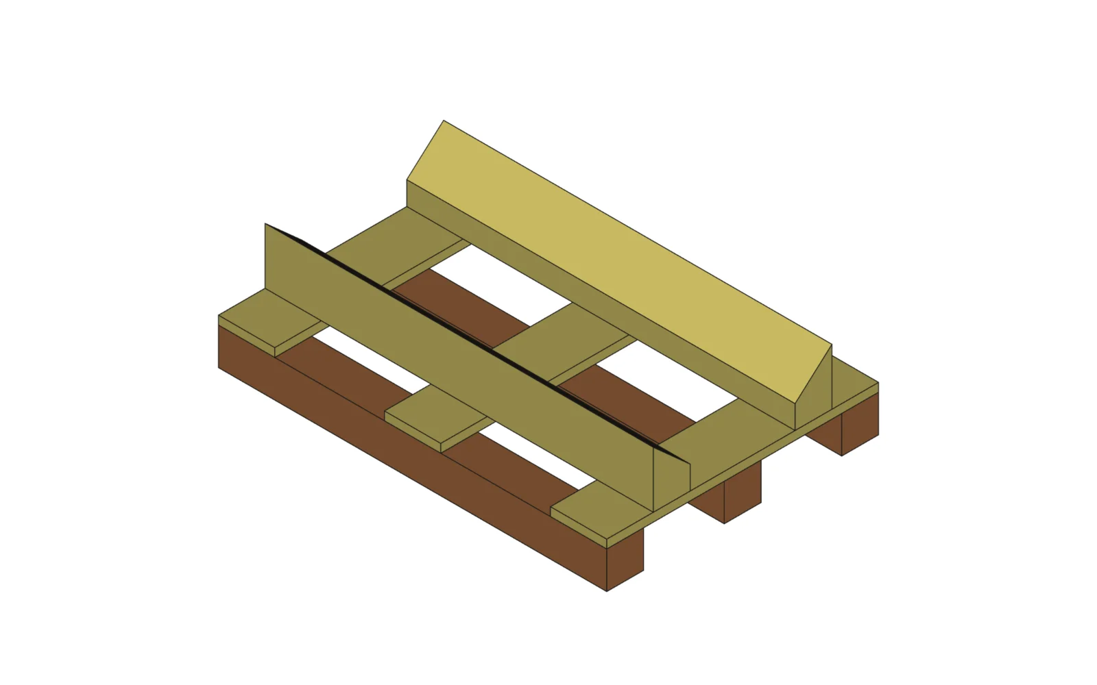 Modélisation 3D d'une palette réalisée avec le logiciel Gespal